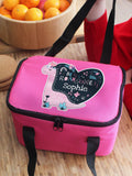 PMC pink personalised dinosaur lunch bag, imported from the UK