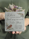 PMC personalised robin memorial concrete plant pot 10cm, UK version