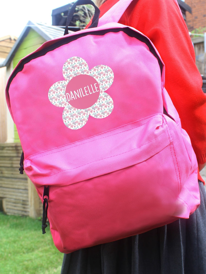 PMC pink personalised flower backpack 38.5cm (British brand)