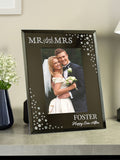 PMC Personalised Mr and Mrs 6x4 mirrored photo frame, imported from the UK