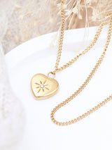 Next Treat Republic Gold Tone Personalized Celestial Heart Pendant Necklace- Buy online at McGrocer
