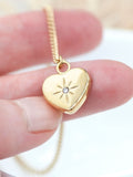 Treat Republic gold tone personalized celestial heart pendant necklace (British brand)