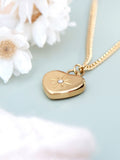 Treat Republic gold tone personalized celestial heart pendant necklace (British brand)