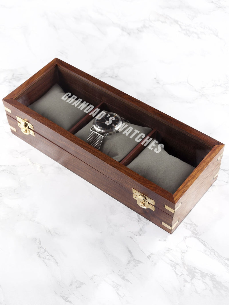 Treat Republic personalised wooden watch box, imported from the UK