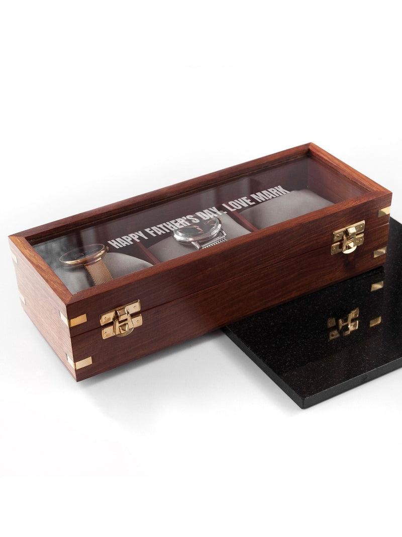 Treat Republic personalised wooden watch box, imported from the UK