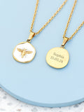 Treat Republic gold tone personalised honey bee pendant necklace (British brand)