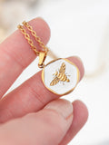 Treat Republic gold tone personalised honey bee pendant necklace (British brand)