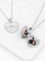 Next Treat Republic Silver Tone Personalised Heart Photo Locket Pendant Necklace- Buy online at McGrocer