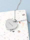 Treat Republic silver tone personalised heart photo locket 2cm pendant (British brand)