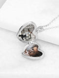 Treat Republic silver tone personalised heart photo locket 2cm pendant (British brand)