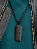 Treat Republic personalised men's black steel dog tag necklace (British brand)