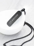 Treat Republic personalised men's black steel dog tag necklace (British brand)