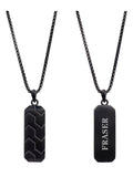 Treat Republic personalised men's black steel dog tag necklace (British brand)