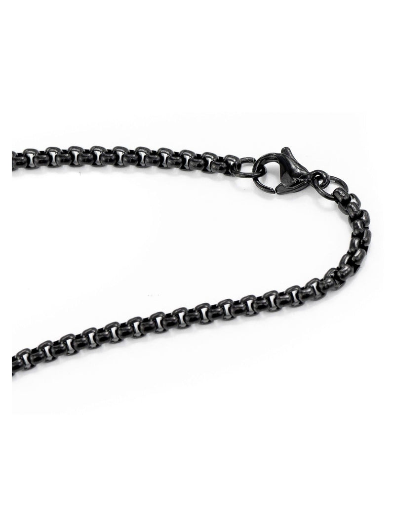 Treat Republic personalised men's black steel dog tag necklace (British brand)