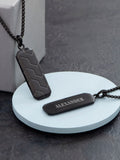 Treat Republic personalised men's black steel dog tag necklace (British brand)
