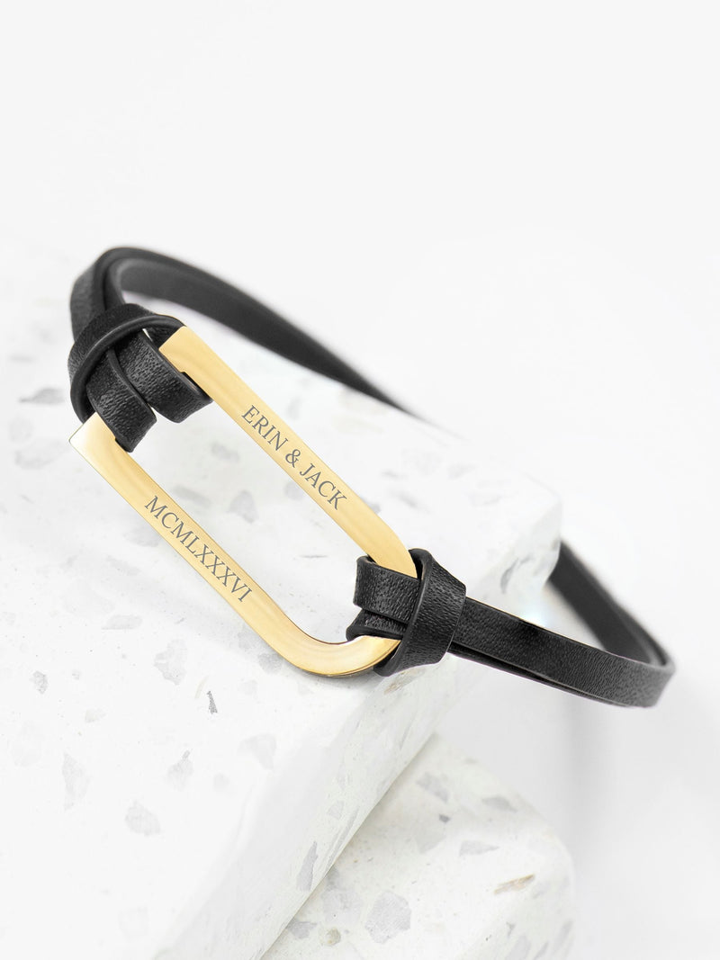 Treat Republic Shoreditch Leather Black Bracelet (British brand)