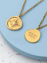 Next Treat Republic Gold Tone Personalised Compass Amulet Necklace- Buy online at McGrocer