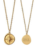 Treat Republic gold tone personalised compass amulet necklace, UK version