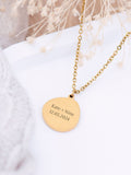 Treat Republic gold tone personalised compass amulet necklace, UK version