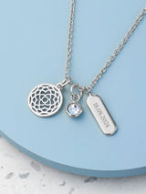 Next Treat Republic Silver Tone Personalised Mandala Charms Necklace- Buy online at McGrocer