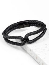 Next Treat Republic Personalised Infinity Dual Leather Men's Bracelet- Buy online at McGrocer