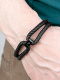 Treat Republic personalised infinity dual leather men's bracelet (British brand)