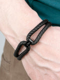 Treat Republic personalised infinity dual leather men's bracelet (British brand)