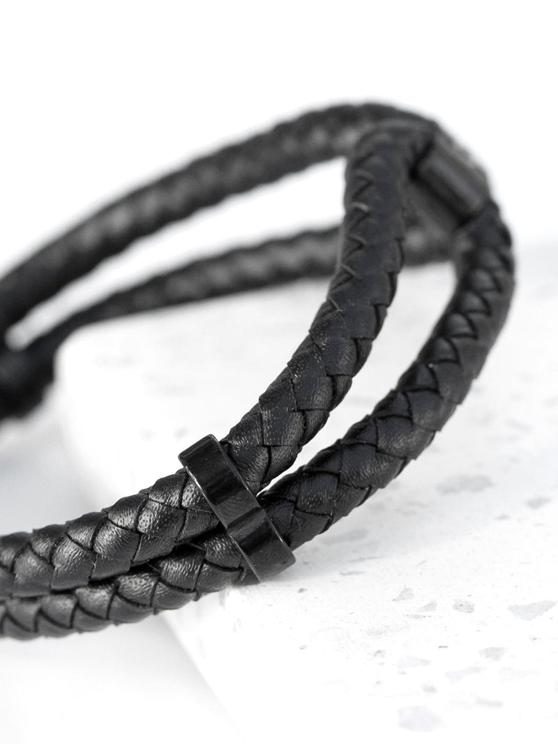 Treat Republic personalised infinity dual leather men's bracelet (British brand)