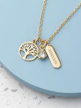 Next Treat Republic Gold Tone Personalised Tree of Life Charms Necklace- Buy online at McGrocer