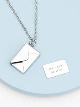 Next Treat Republic Personalised Secret Message Envelope Necklace in Gold, Silver-tone, or Rose Gold- Buy online at McGrocer