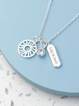Next Treat Republic Silver Tone Personalised Eternal Sun Charms Necklace- Buy online at McGrocer