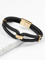 Next Treat Republic Personalised Infinity Dual Leather Black Men's Bracelet- Buy online at McGrocer