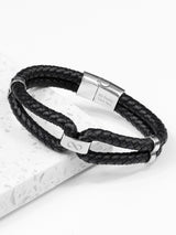 Next Treat Republic Men's Personalised Infinity Dual Leather Black Bracelet- Buy online at McGrocer