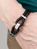 Treat Republic men's personalised infinity dual leather black bracelet (British brand)