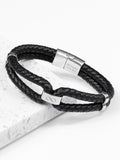 Treat Republic men's personalised infinity dual leather black bracelet (British brand)