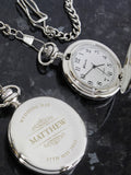 PMC personalised pocket fob watch with chain, UK version