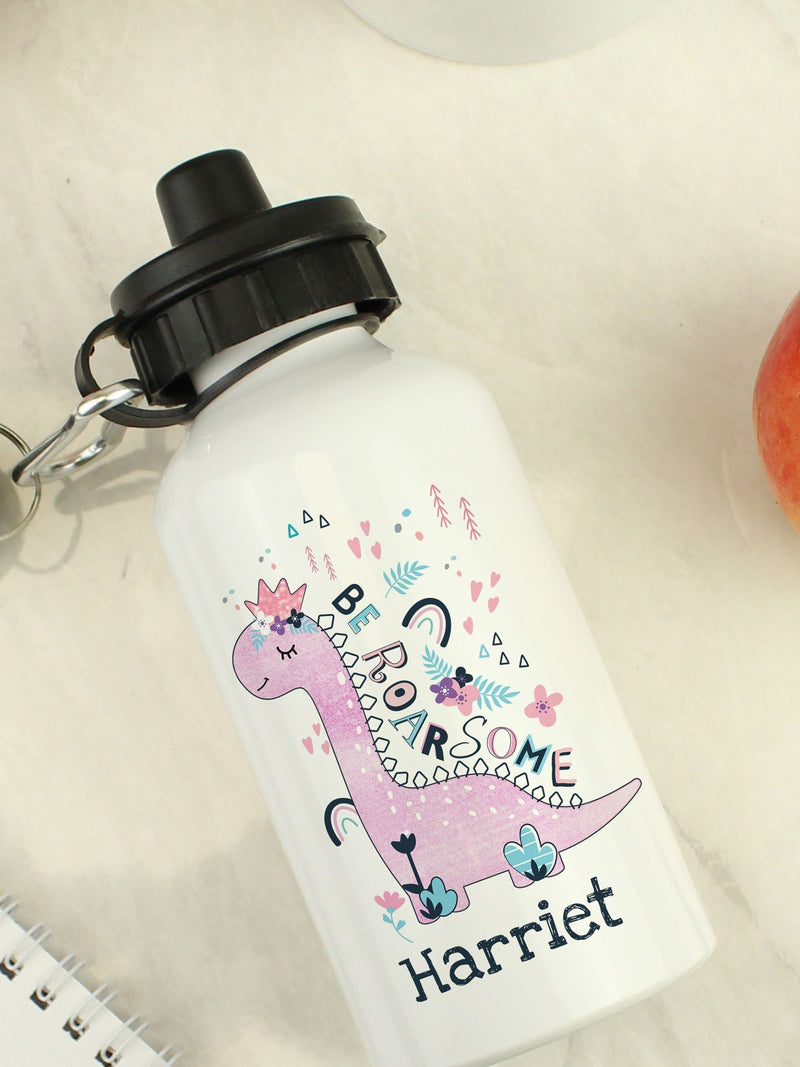 PMC Personalised Dinosaur Drinks Bottle 400ml, imported from the UK