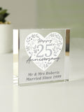 PMC silver 25th anniversary crystal token ornament (British brand)
