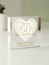 Next PMC Personalised 50th Anniversary Crystal Token Ornament- Buy online at McGrocer