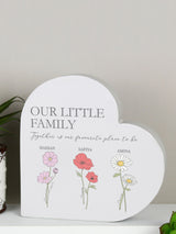 Next PMC Natural Personalised Flower Of The Month Family Heart Wooden Ornament 15cm- Buy online at McGrocer