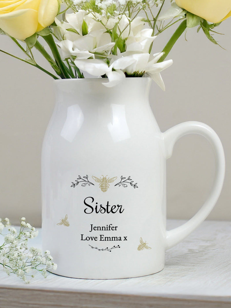 PMC bee flower ceramic jug vase, imported from the UK