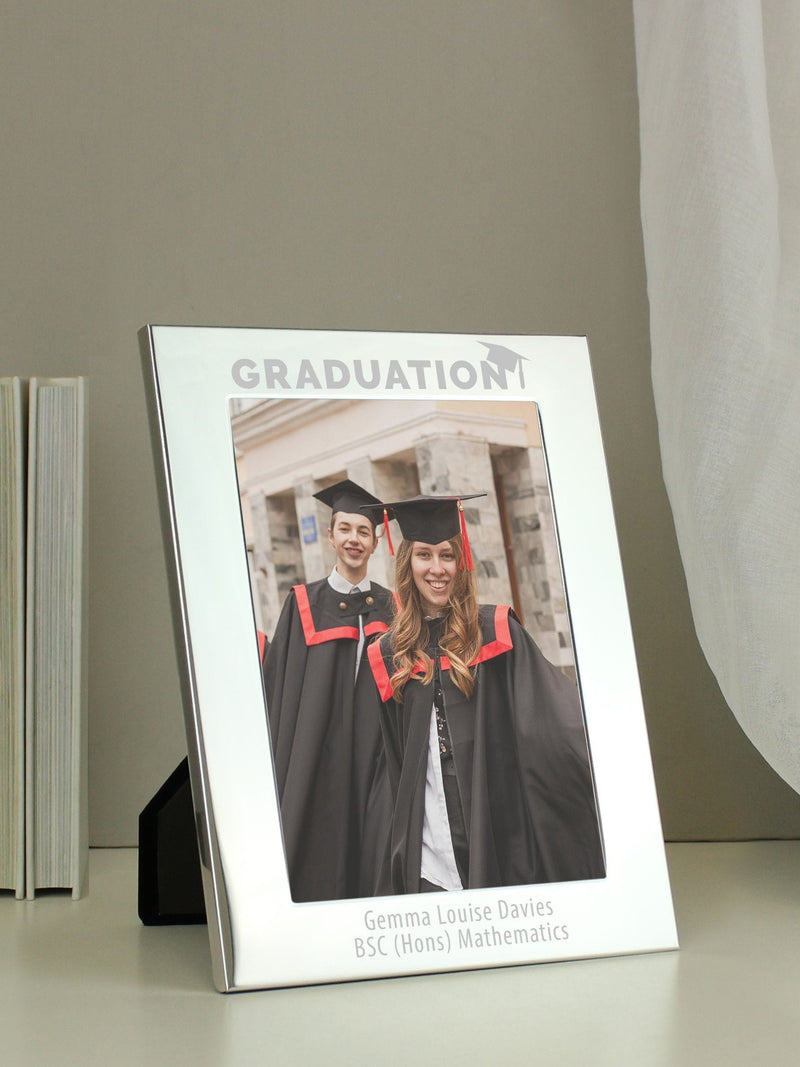 PMC silver personalised graduation photo frame 5x7 (British brand)