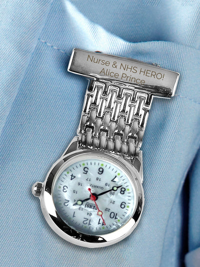 Next PMC Silver Personalised Nurses Fob Watch- Buy online at McGrocer