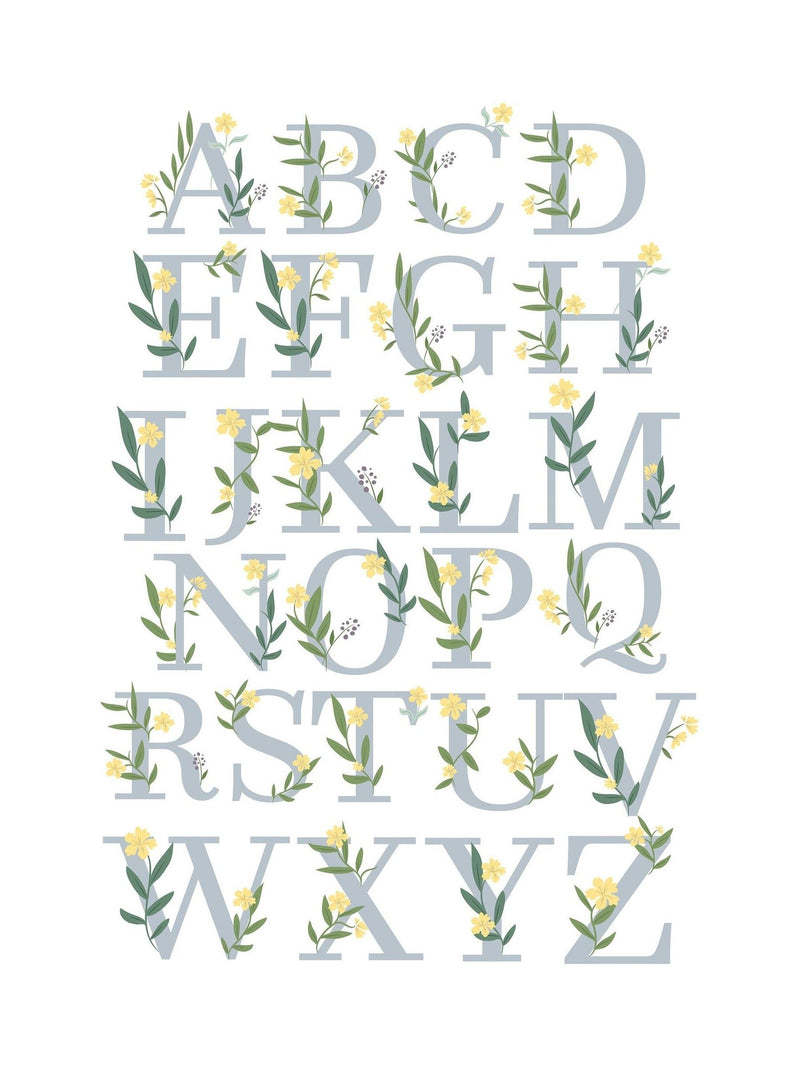 PMC personalised floral initial white mug, imported from the UK