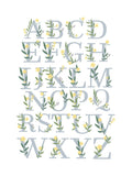 PMC personalised floral initial white mug, imported from the UK