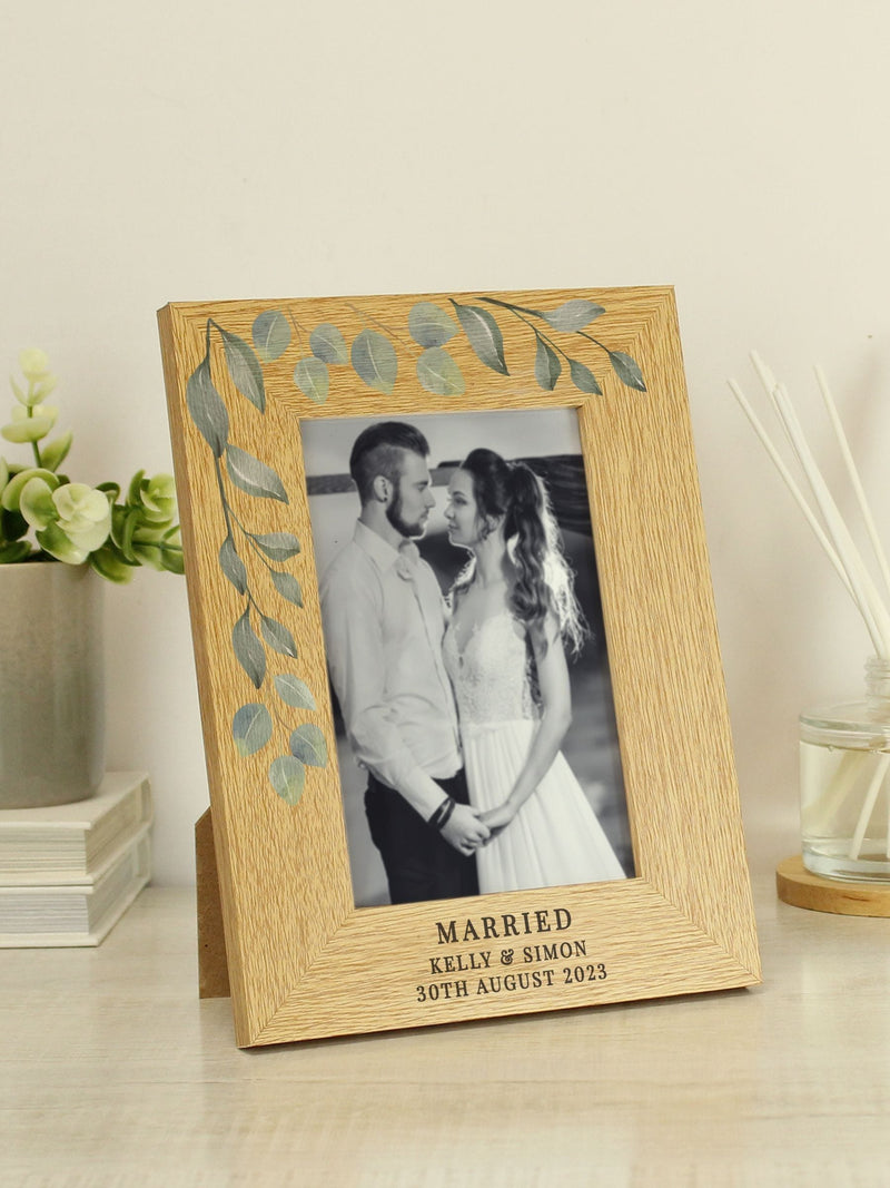 PMC personalised botanical wedding 6x4 photo frame, imported from the UK