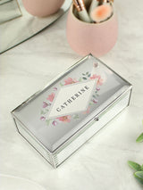 Next PMC Natural Personalised Floral Mirrored Jewellery Box- Buy online at McGrocer
