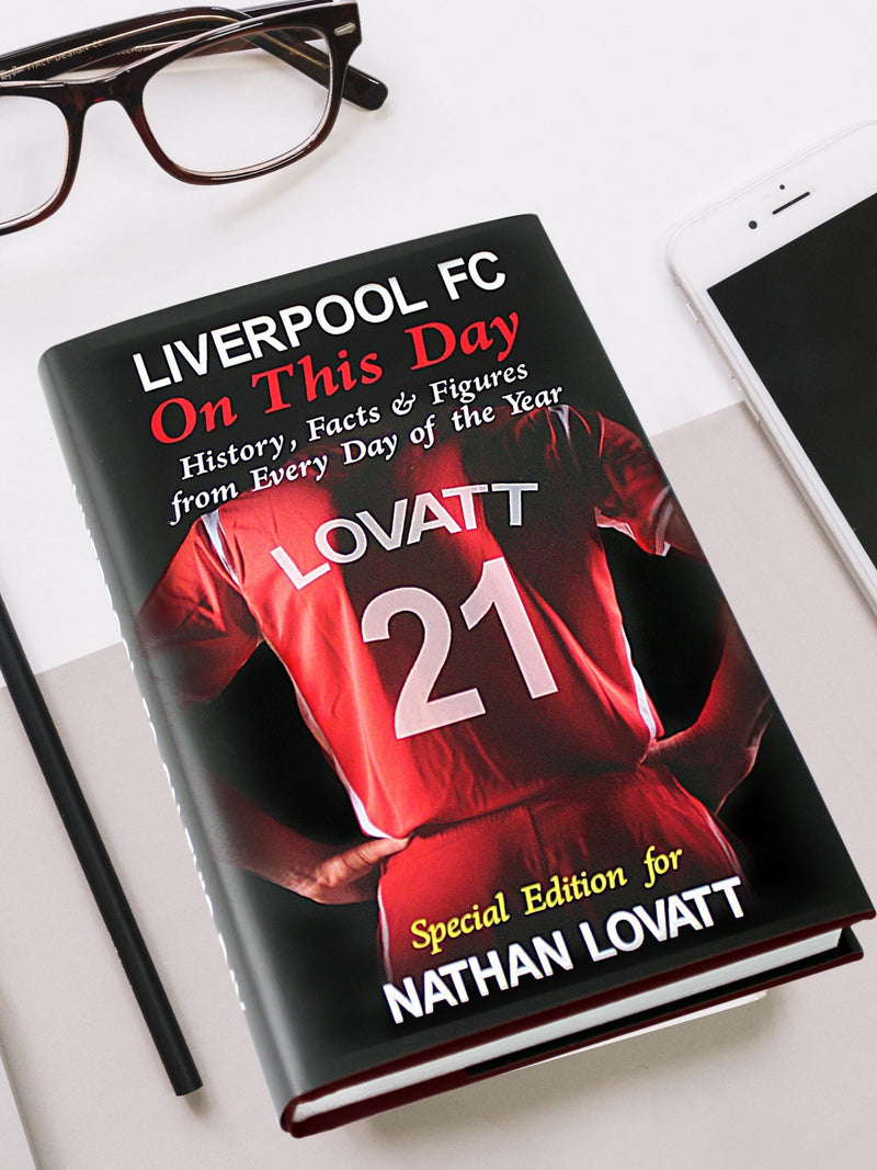 PMC personalised Liverpool On This Day book, imported from the UK