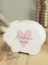 Next PMC Personalised Heart Piggy Bank- Buy online at McGrocer