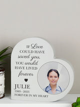 Next PMC Natural Personalised Memorial Photo Heart Ornament 15 x 15 cm- Buy online at McGrocer